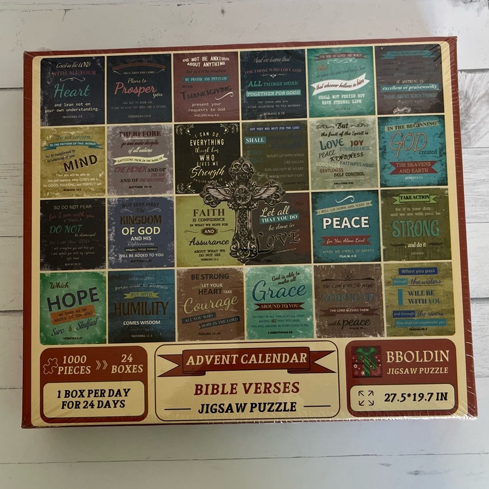 Advent Calendar Bible Verses Jigsaw Puzzle 1000 Pieces 24 Boxes